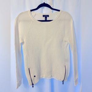 Women’s white sweater by Ralph Lauren size S with zippers. Great condition